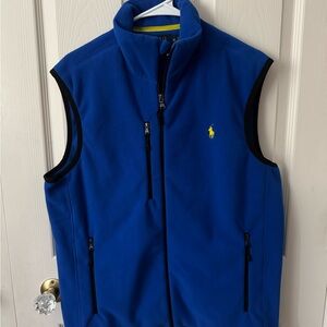 Polo Ralph Lauren Blue Sleeveless Fleece Vest with Yellow Horse